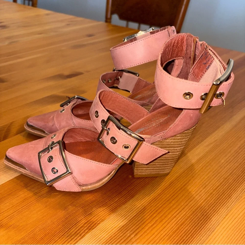 Free People Jeffrey Campbell Hendrix Heels Rose Pink Matte Leather Size 8 dress - Picture 7 of 9